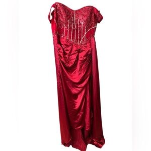 Elegant Red Evening Gown 18W